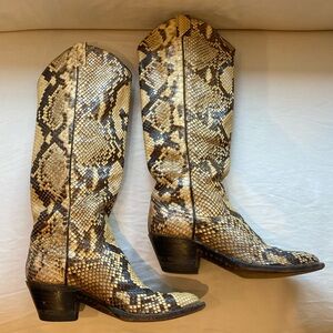 Larry Mahan Python Snakeskin Cowboy Boots